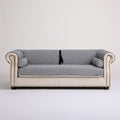 Modernes Polstersofa, mit klarer Formgebung, Farbe: hellbeige