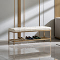 Gepolsterte Sitzbank, aus Metall, Farbe: gold