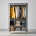 Kleiderschrank, mit klarer Formgebung, Farbe: grau