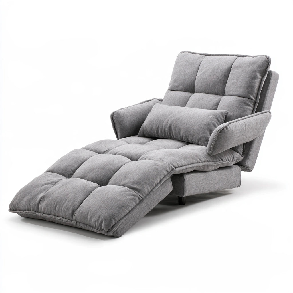 Modernes Polstersofa, mit Stoffbezug, klappbar, Farbe: grau