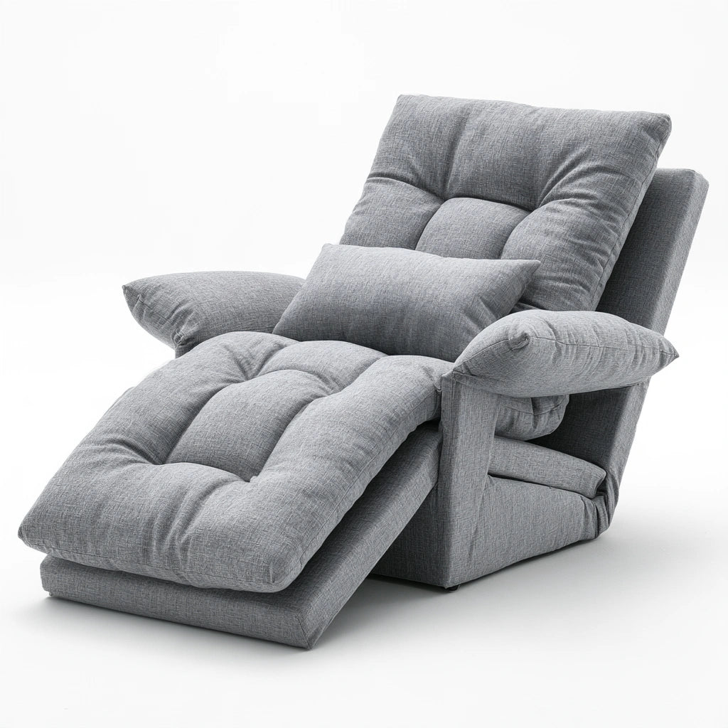 Modernes Polstersofa, mit Stoffbezug, klappbar, Farbe: grau