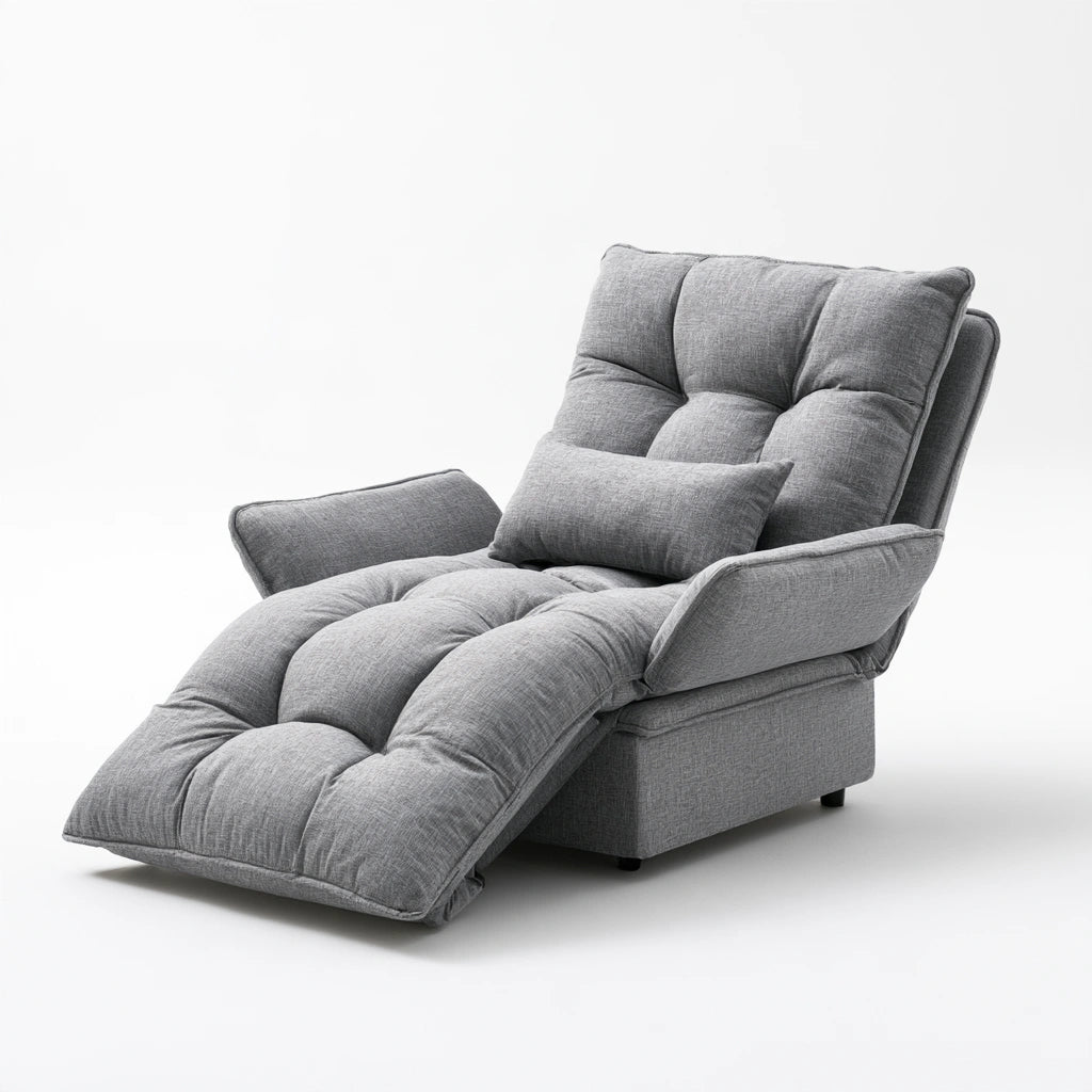 Modernes Polstersofa, mit Stoffbezug, klappbar, Farbe: grau