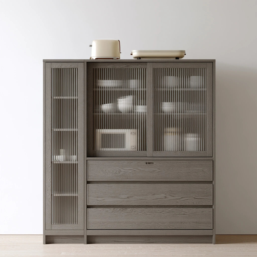 Aufbewahrungsschrank, aus Holz, Farbe: grau